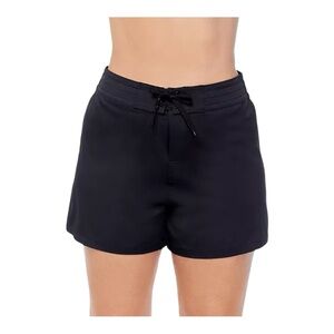 New Island Escape Plus Size 18W Beach Board Shorts Black 4” Inseam